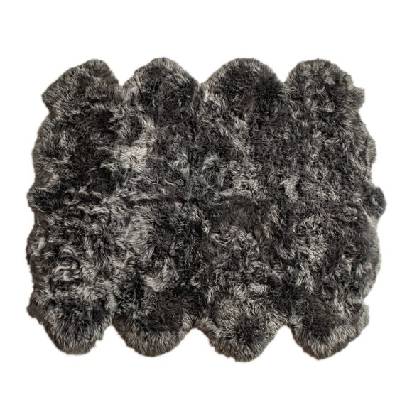 Natural Home Decor New Zealand Sheepskin Octo Rug | 1-Piece | Grey | 7'x6' - Picture 1 of 4